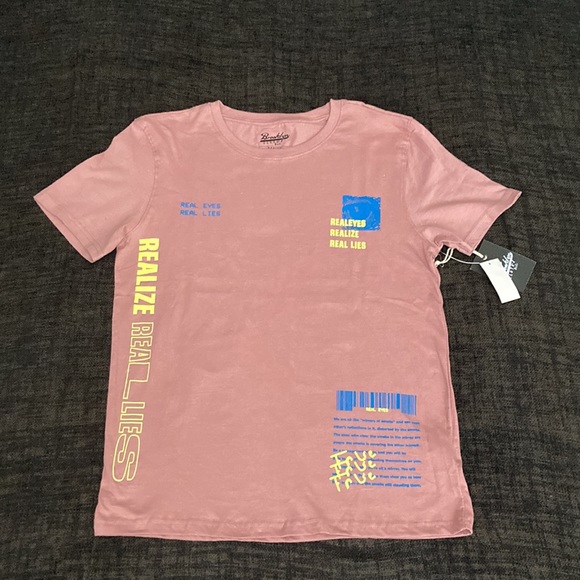 Men’s Brooklyn Cloth Mfg. Co. Dusty Rose Real Eyes Graphic T-Shirt - Picture 13 of 14